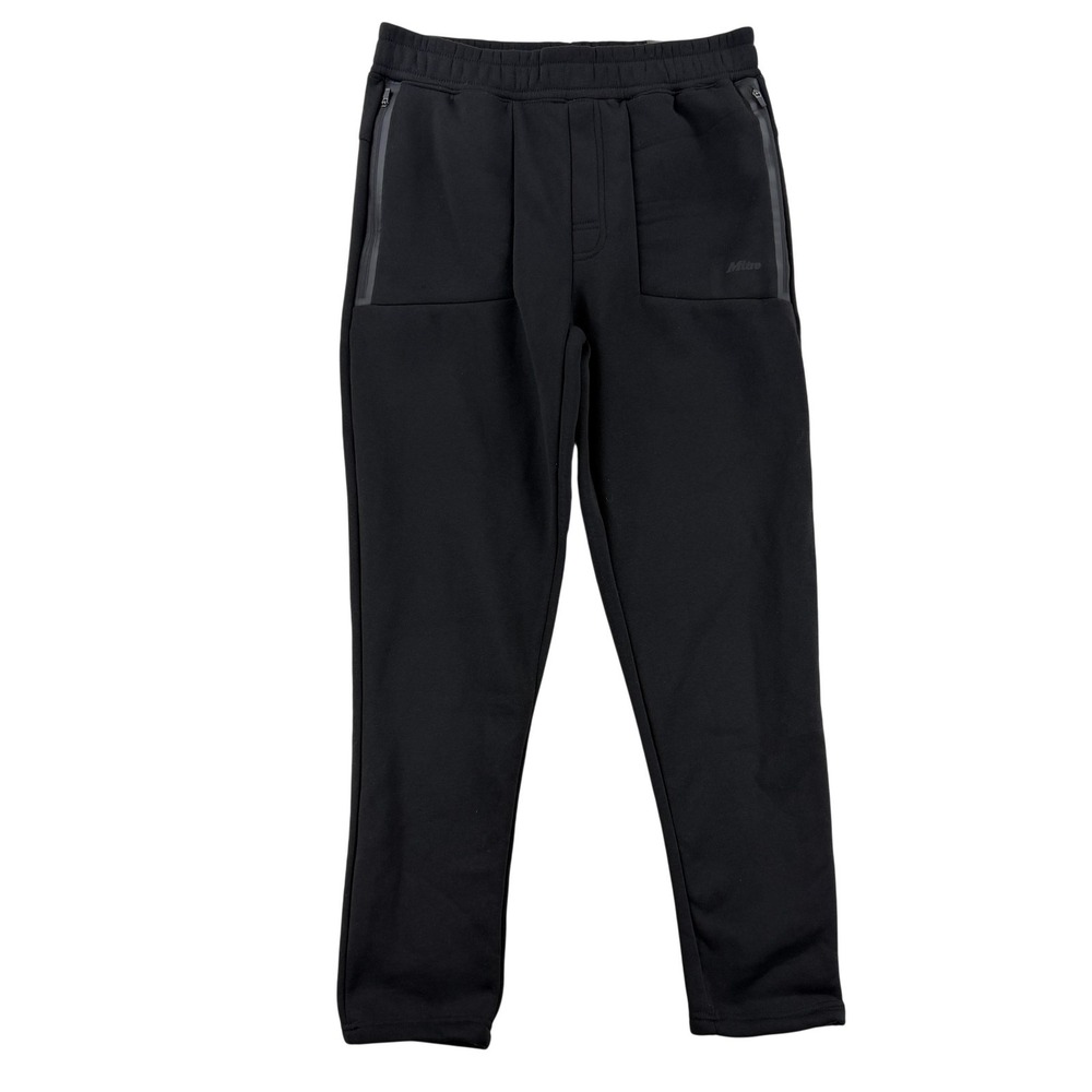 Mitre Sweatpants Mens Medium Black Fleece Jogger Pants Elastic Zip Pockets Gym